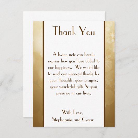 Carte de remerciement plate 4x5 Noël flou cuivre (Devant / Derrière)