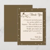 Carte de remerciement plate 4x5 Oiseaux sur pois b (Devant / Derrière)