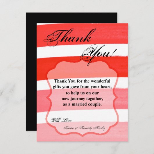 Carte de remerciement plate 4x5 Ombre à rayures li (Devant / Derrière)