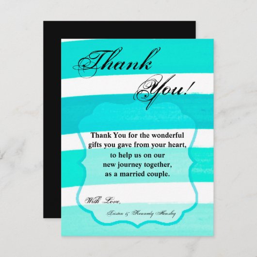 Carte de remerciement plate 4x5 Ombre à rayures sa (Devant / Derrière)