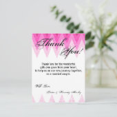 Carte de remerciement plate 4x5 ombré rose chevron (Debout devant)