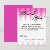 Carte de remerciement plate 4x5 ombré rose chevron (Devant / Derrière)