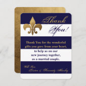 Carte de remerciement plate 4x5 rayure moderne ble (Devant / Derrière)