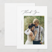 Carte de remerciement plate à écriture élégante (Devant / Derrière)