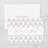 Carte de remerciement plate à motif de feuille jol (Devant / Derrière)