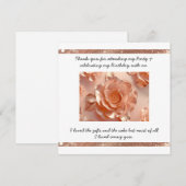 Carte de remerciement plate à paillettes rose or é (Devant / Derrière)