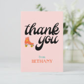 Carte de remerciement plate à patins à roulettes (Debout devant)