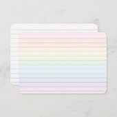 Carte de remerciement plate arc-en-ciel pastel ave (Devant / Derrière)