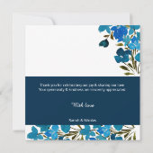 Carte de remerciement plate avec fleurs sauvages à (Dos)