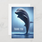 carte de remerciement plate dauphin (Devant / Derrière)