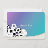 Carte de remerciement plate de football (Dos)