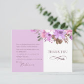 Carte de remerciement plate élégante florale pour  (Debout devant)