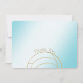 Carte de remerciement plate en volley-ball or (Dos)