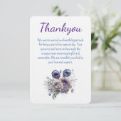 Carte de remerciement plate florale de paon élégan (Debout devant)