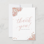 Carte de remerciement plate florale rose tendre (Devant)