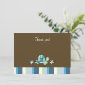 Carte de remerciement plate marron moderne Turtle (Debout devant)