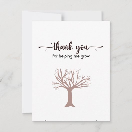 Carte de remerciement plate, mignonne et simple (Devant)