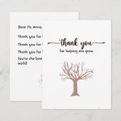 Carte de remerciement plate, mignonne et simple (Devant / Derrière)