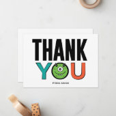 Carte de remerciement plate monstre (Devant/Arrière en situation)