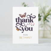 Carte de remerciement plate personnalisée Papillon (Debout devant)