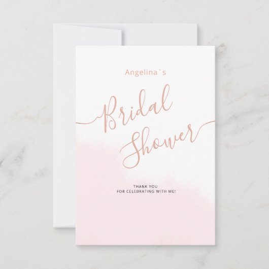 Carte de remerciement plate pour une douche de mar (Devant)