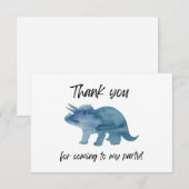 Carte de remerciement plate Triceratops dinosaure  (Devant / Derrière)