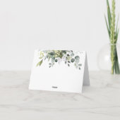 Carte de remerciement pliable aquarelle Eucalyptus (Dos)