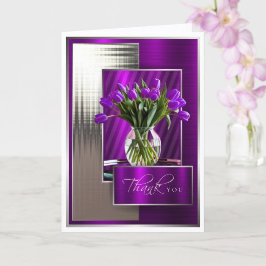 Carte de remerciement pliée (Orchidée)