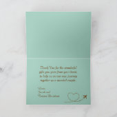 Carte de remerciement pliée Cœur d'avion bleu pour (Intérieur)