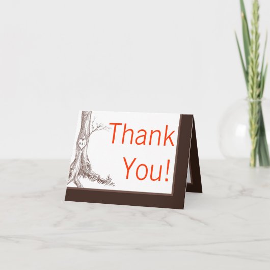 Carte de remerciement pliée Décorations initiales  (Devant)