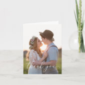 Carte de remerciement pliée - Écriture blanche (Devant)