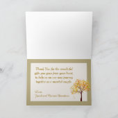 Carte de remerciement pliée Feuilles d'automne (Intérieur)