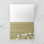 Carte de remerciement pliée feuilles de ginkgo bla (Intérieur)