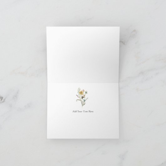 Carte de remerciement pliée Fleur sauvage (Intérieur)