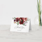 Carte de remerciement pliée florale automne Bourgo (Devant)