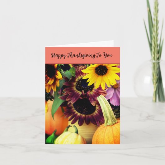 Carte de remerciement pliée Joyeux Thanksgiving (Devant)