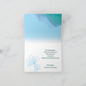 Carte de remerciement pliée positive au pissenlit (Intérieur)