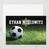 Carte de remerciement pliée pour Bar Mitzvah de fo (Devant / Derrière)