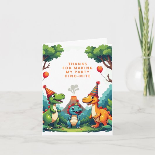 Carte de remerciement pliée pour fête d'anniversai (Devant)