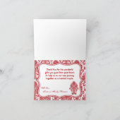 Carte de remerciement pliée rouge cramoisi blanc d (Intérieur)