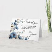 Carte de remerciement pliée Something Blue Before (Devant)