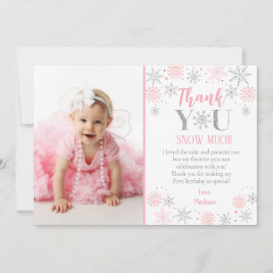 Carte de remerciement pour 1er anniversaire avec p