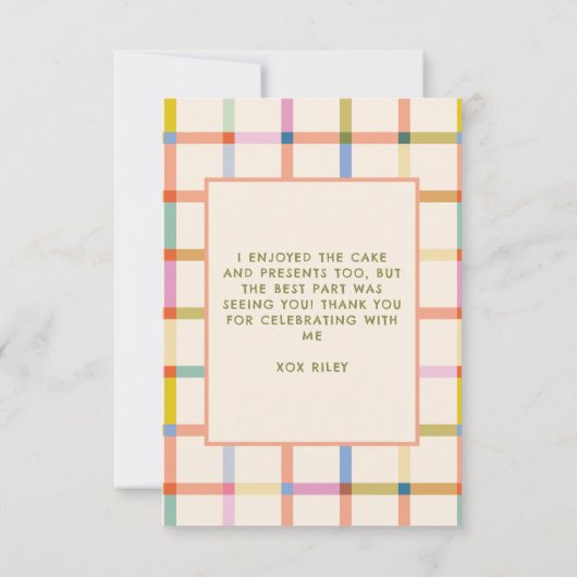 Carte de remerciement pour 2e anniversaire « Two M (Dos)