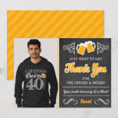 Carte de remerciement pour 40e anniversaire Cheers (Devant / Derrière)