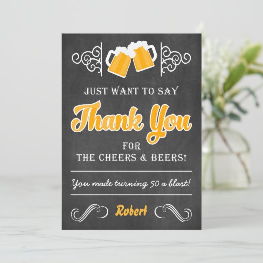Carte de remerciement pour 50e anniversaire Cheers (Debout devant)