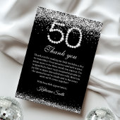 Carte de remerciement pour 50e anniversaire Elegan
