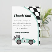 Carte de remerciement pour anniversaire avec voitu (Debout devant)