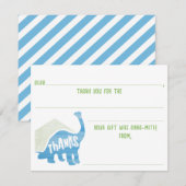 Carte de remerciement pour anniversaire de dinosau (Devant / Derrière)