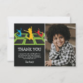 Carte de remerciement pour anniversaire de trampol (Devant)