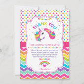 Carte de remerciement pour anniversaire Licorne Ar (Devant)